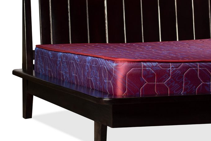 High Density Quilted Mattress - Purple with Blue Flower