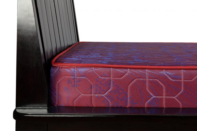 High Density Quilted Mattress - Purple with Blue Flower