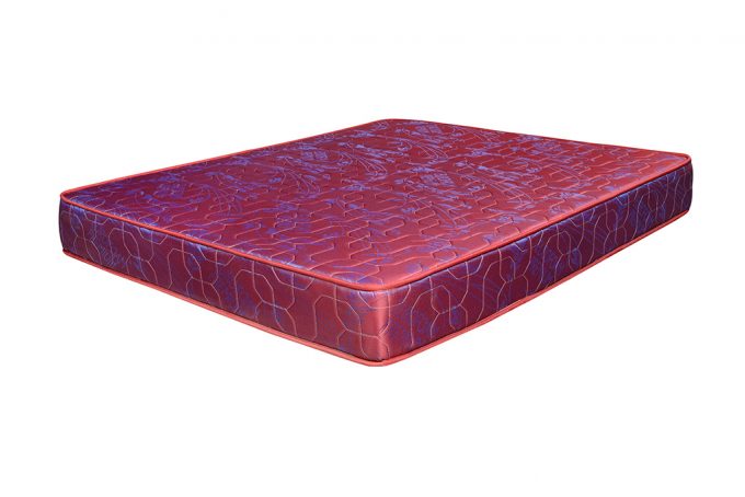 High Density Quilted Mattress - Purple with Blue Flower