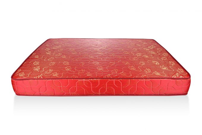 High Density Quilted Mattress - Maroon Flower